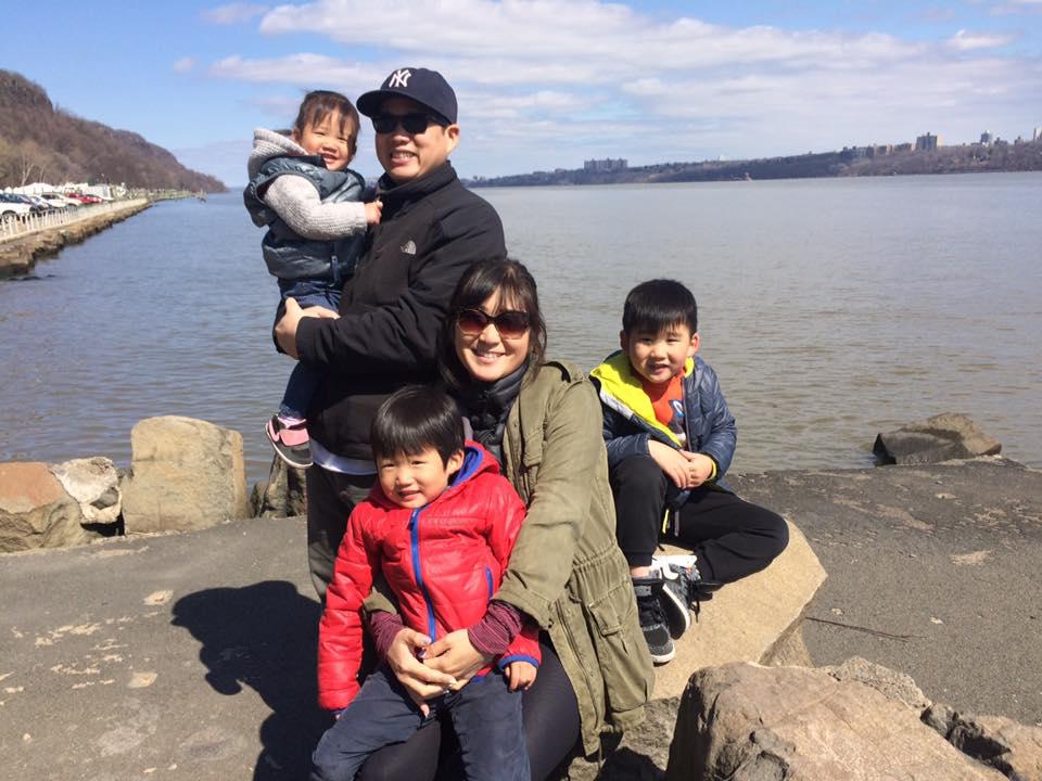 salome kim and her family after their son joey’s martial arts class in westwood nj