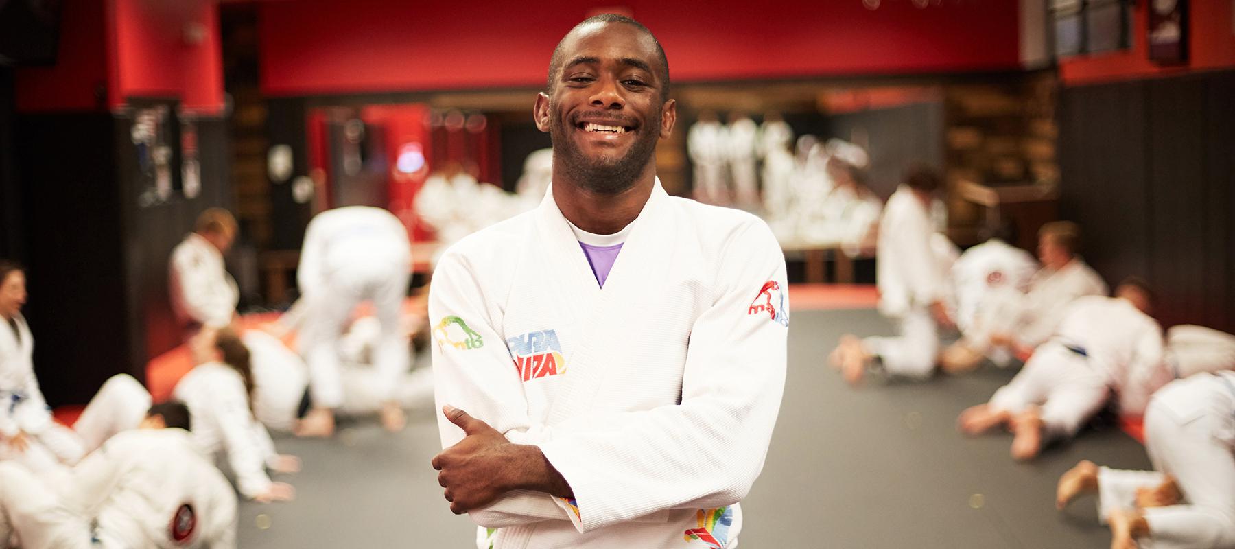 Elvin Ramirez In His Jiu-Jitsu Uniform Smiling